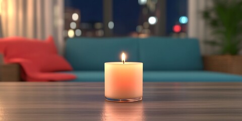 flickering candle flames in dark room, warm glow