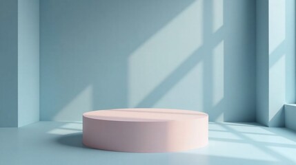 Circular platform with soft shadows from sunlight.