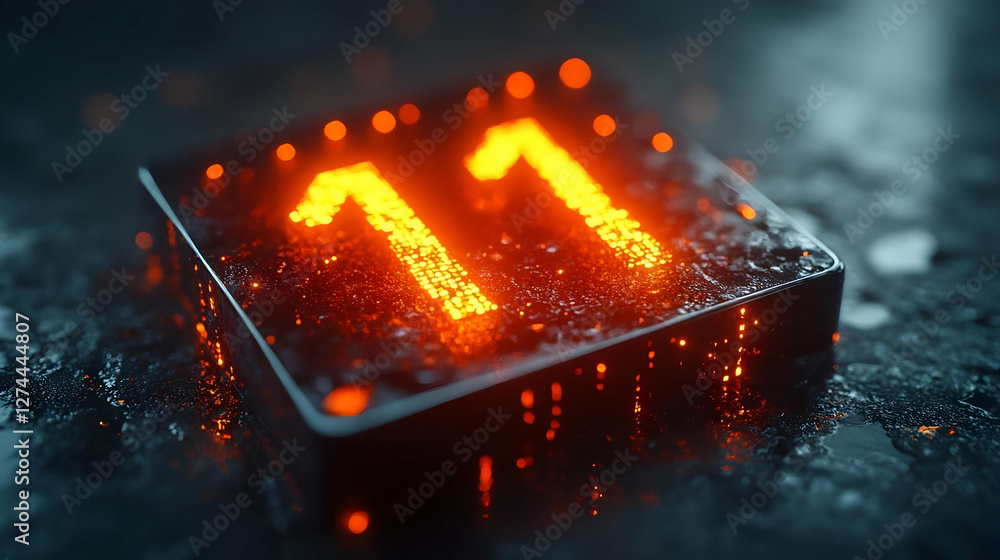 Aufkleber abstract glowing number eleven on dark surface. possible use stock photo for digital technology or f