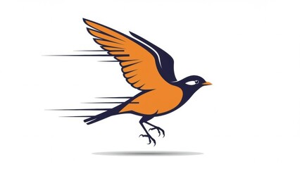 Obraz premium A stylized bird in swift flight, symbolizing speed and freedom.