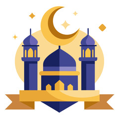 Eid Mubarak Icon Trendy Vector.