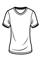 Naklejka premium Casual Crew Neck T-Shirt Line Drawing Vector Illustration