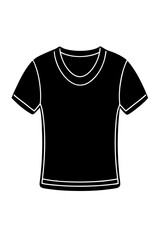 Naklejka premium Casual Crew Neck T-Shirt Line Drawing Vector Illustration
