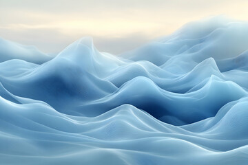 Obraz premium Abstract landscape of flowing blue hills. Possible use background image