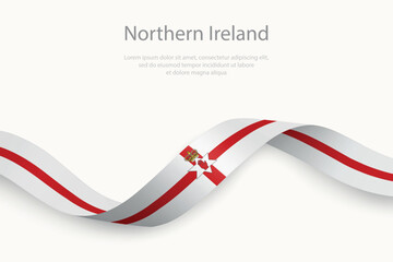 Northern Ireland flag on Waving ribbon