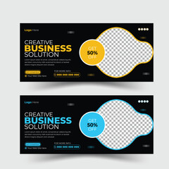 Creative Business Marketing Facebook cover web banner template