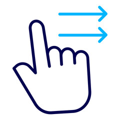 Swipe right hand gesture Outline Color icon