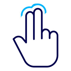 touch finger hand gesture Outline Color icon