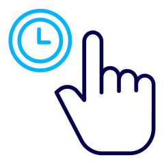 Obraz premium Log press hand gesture Outline Color icon