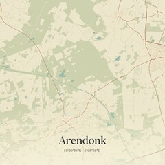 Vintage map of Arendonk, Belgium.