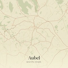 Vintage map of Aubel, Belgium.