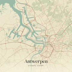 Poster Antwerpen Vintage map of Antwerpen, Belgium.  © Rezona