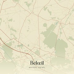 Vintage map of Bel�il, Belgium.