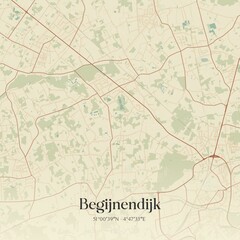 Vintage map of Begijnendijk, Belgium.