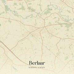 Vintage map of Berlaar, Belgium.