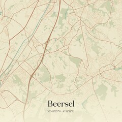 Vintage map of Beersel, Belgium.