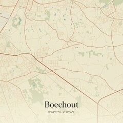Vintage map of Boechout, Belgium.