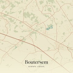 Fototapeta premium Vintage map of Boutersem, Belgium.
