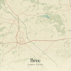 Vintage map of Bree, Belgium.