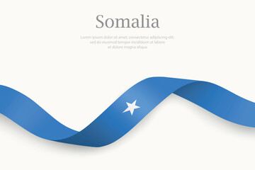 Somalia flag on Waving ribbon