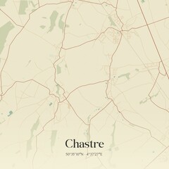 Vintage map of Chastre, Belgium.