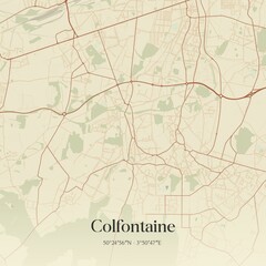 Vintage map of Colfontaine, Belgium.