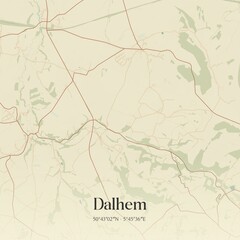 Vintage map of Dalhem, Belgium.