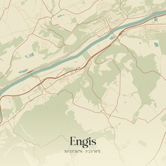 Vintage map of Engis, Belgium.