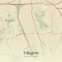 Vintage map of Edegem, Belgium.