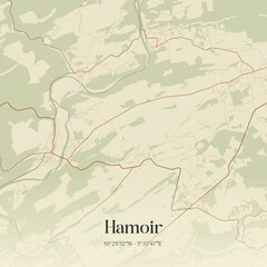 Vintage map of Hamoir, Belgium.