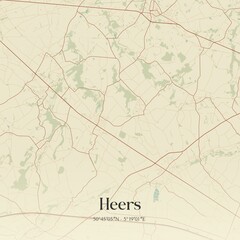 Vintage map of Heers, Belgium.