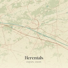 Vintage map of Herentals, Belgium.