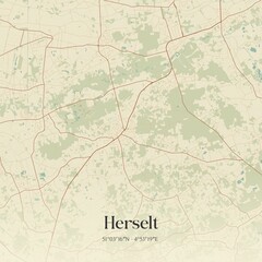 Vintage map of Herselt, Belgium.