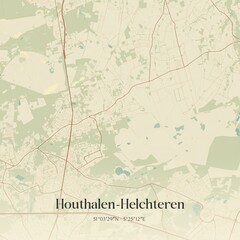 Vintage map of Houthalen-Helchteren, Belgium.