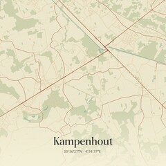 Vintage map of Kampenhout, Belgium.