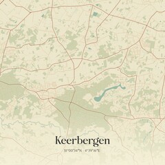 Vintage map of Keerbergen, Belgium.