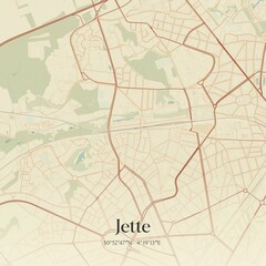 Obraz premium Vintage map of Jette, Belgium.
