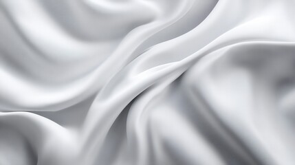 Obraz premium Elegant White Fabric Texture with Soft Waves and Smooth Drapery for Background and Design