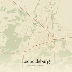 Obraz premium Vintage map of Leopoldsburg, Belgium.
