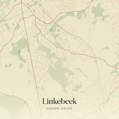 Fototapeta premium Vintage map of Linkebeek, Belgium.