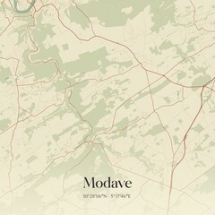 Vintage map of Modave, Belgium.