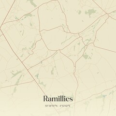 Fototapeta premium Vintage map of Ramillies, Belgium.