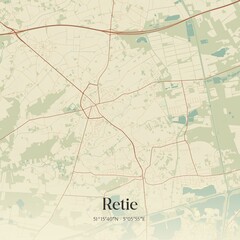 Obraz premium Vintage map of Retie, Belgium.