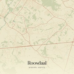 Vintage map of Roosdaal, Belgium.