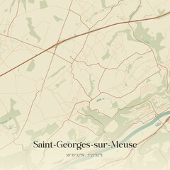 Vintage map of Saint-Georges-sur-Meuse, Belgium.