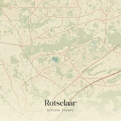Vintage map of Rotselaar, Belgium.