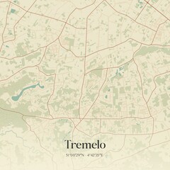 Vintage map of Tremelo, Belgium.