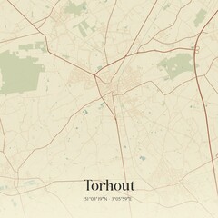 Vintage map of Torhout, Belgium.