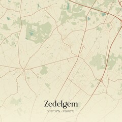 Vintage map of Zedelgem, Belgium.