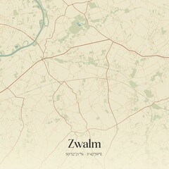 Obraz premium Vintage map of Zwalm, Belgium.